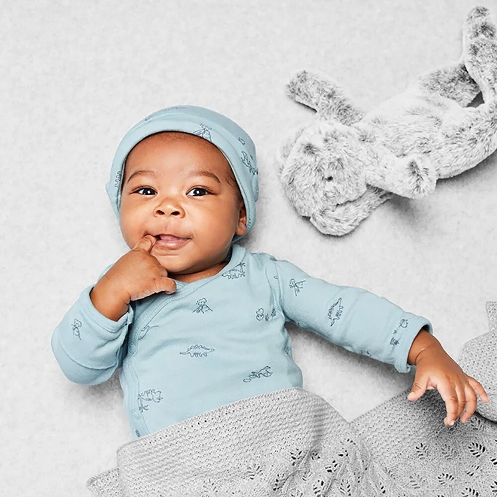 Primera Muda Carters Dino Celeste con Gorro Primera Muda Carters Dino Celeste con Gorro