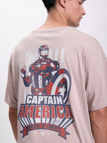 Remera oversize Capitan America Gris Claro