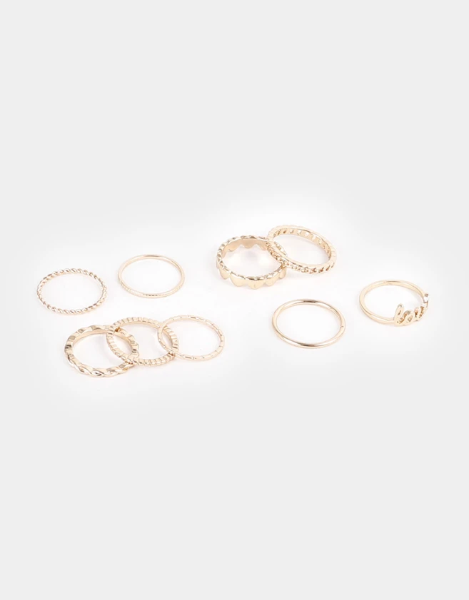 Sets Anillos De metal Set De Anillos Love - Dorado