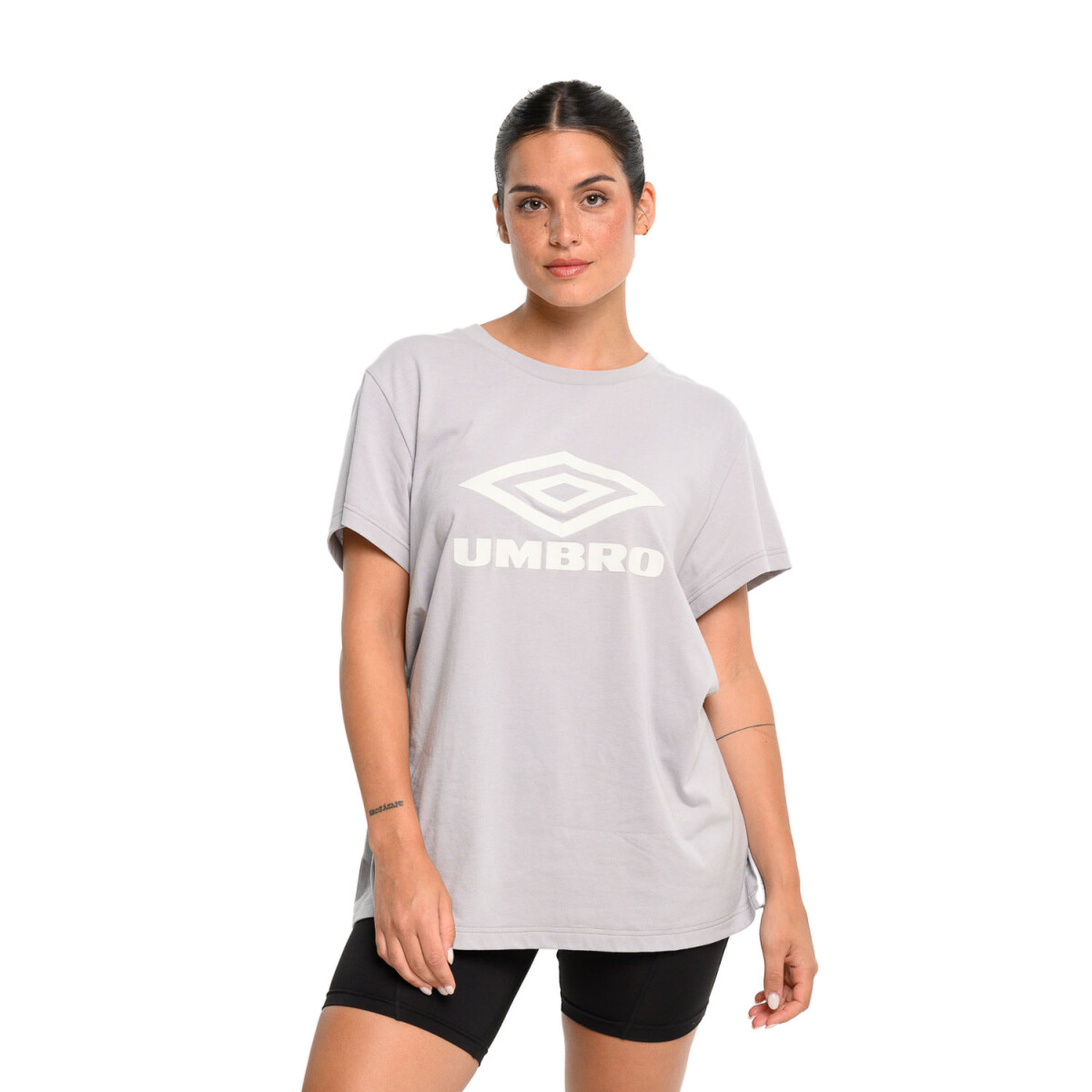 Remera de Mujer Umbro Logo - Gris - Blanco 