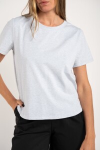 Remera Algodón Elastano Melange Gris Melange