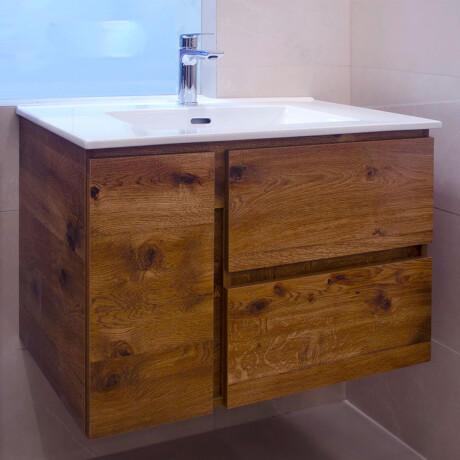 MUEBLE C/BACHA, 2 CAJONES Y UNA PUERTA - 75X46X50 ROBLE OSCURO