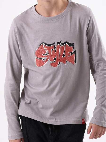 REMERA STYLE GRIS