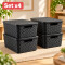 Set x4 caja ratán 20 lts NEGRO
