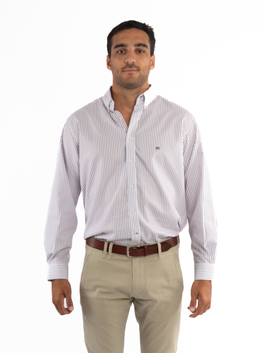 Camisa Rayada - Rayas Azul y Roja 