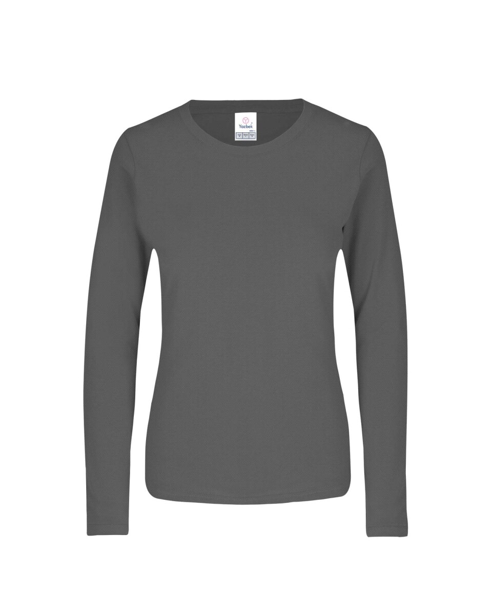 Camiseta a la base dry fit manga larga dama - Gris carbón 