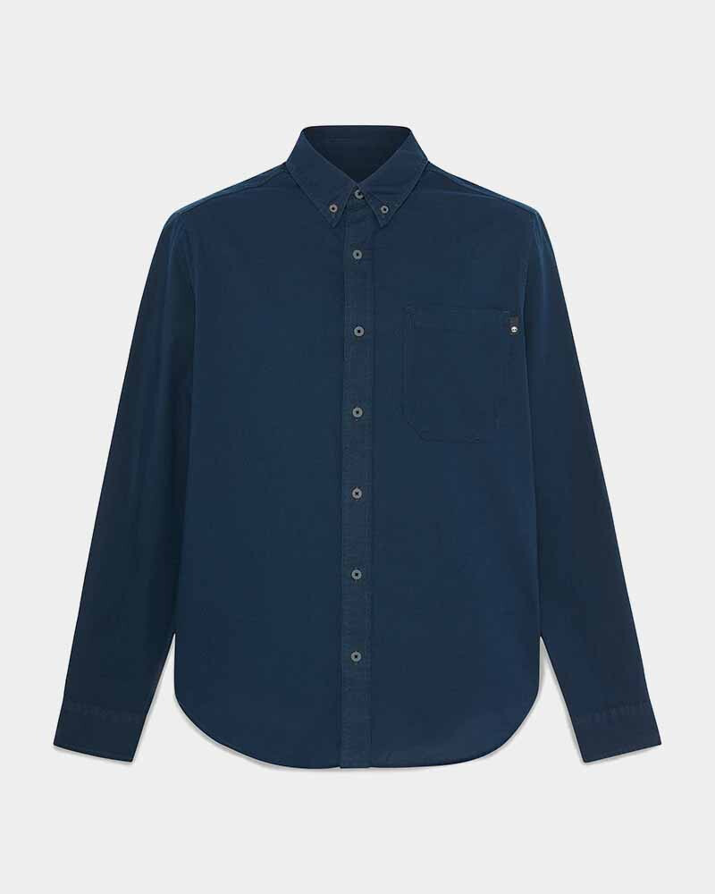 Camisa Oxford Manga Larga Hombre Dark Sapphire 2 Yd