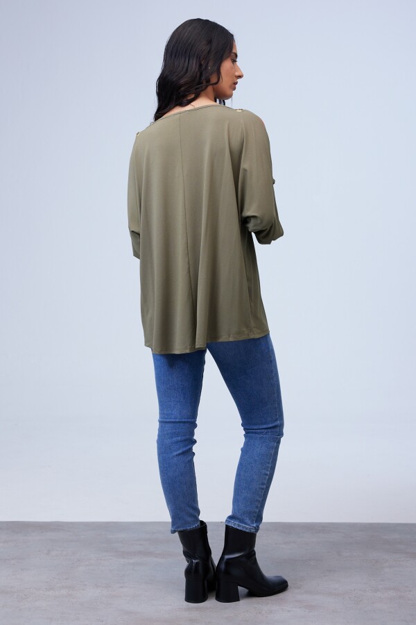 Blusa Oversize Manga Aros OLIVA