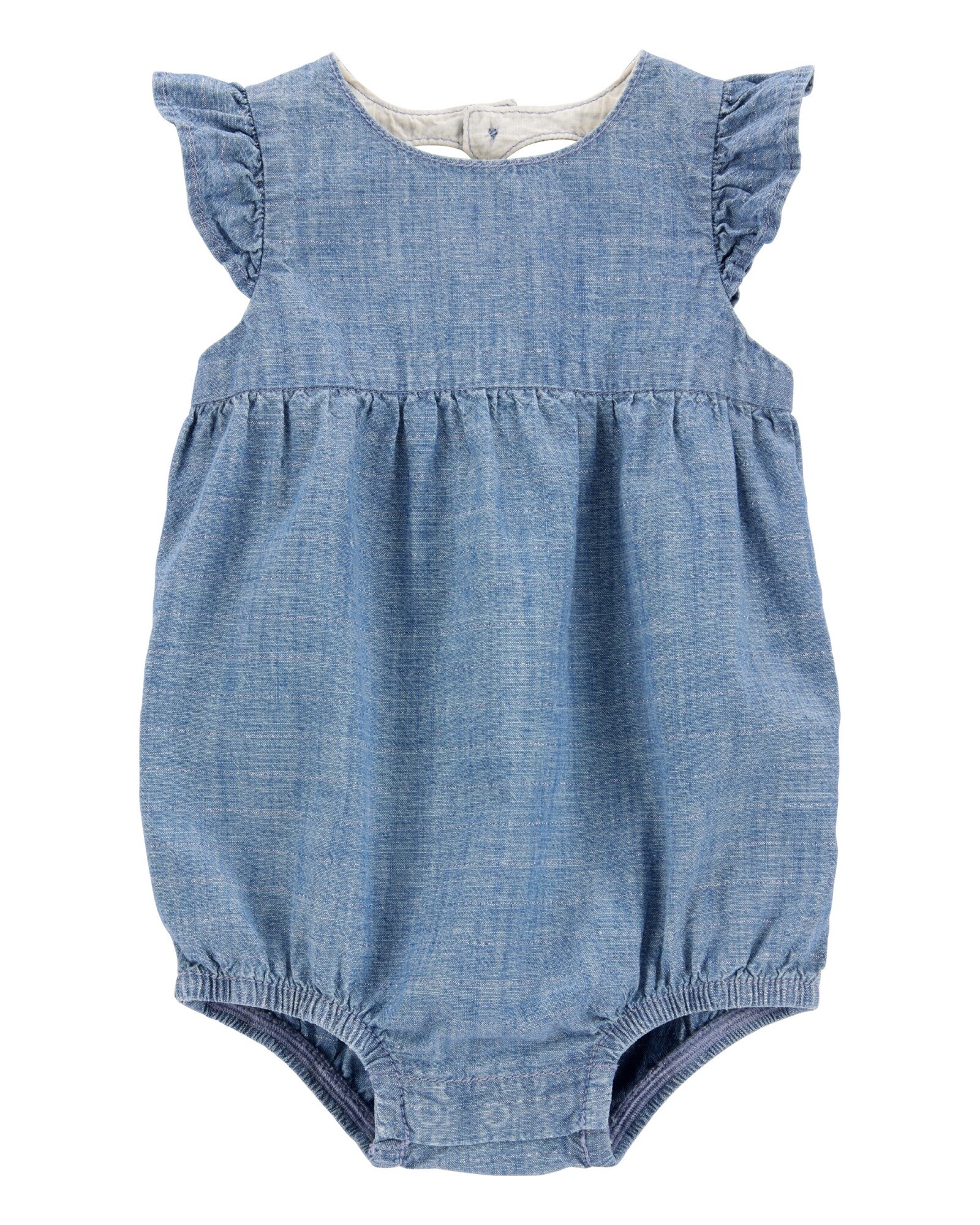 Body bombachudo de chambray, espalda con ojal corazón Sin color