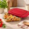 Fuente de Vidrio para Horno Pyro Rey con Tapa Plastica 1.7 Litros Fuente de Vidrio para Horno Pyro Rey con Tapa Plastica 1.7 Litros