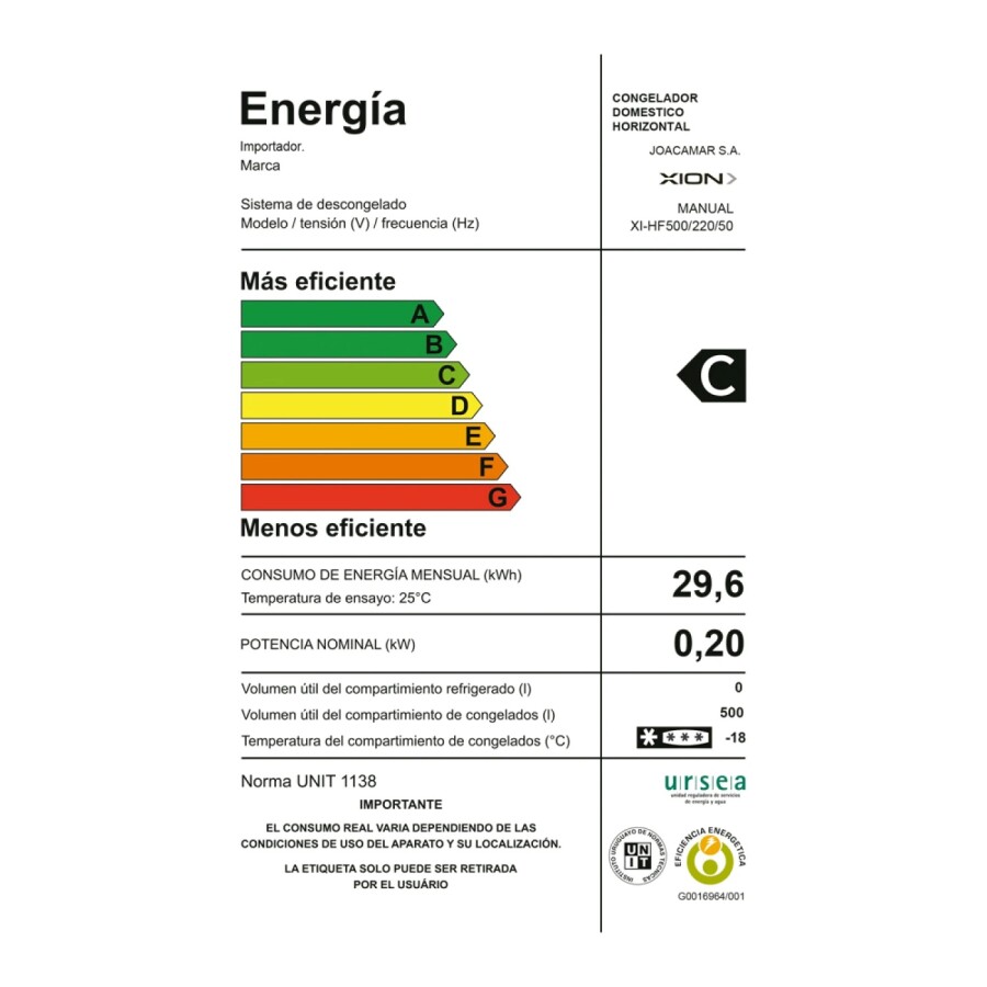 Freezer horizontal 500 litros xion XI-HF500-CU Freezer horizontal 500 litros xion XI-HF500-CU