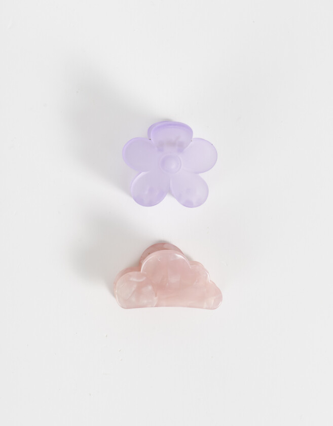 Hebillas Infantiles Con flores Set De Broches Infantiles - Combinacion Bicolor