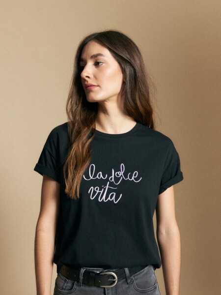 T-SHIRT ALLIE ALMENDRO NEGRO