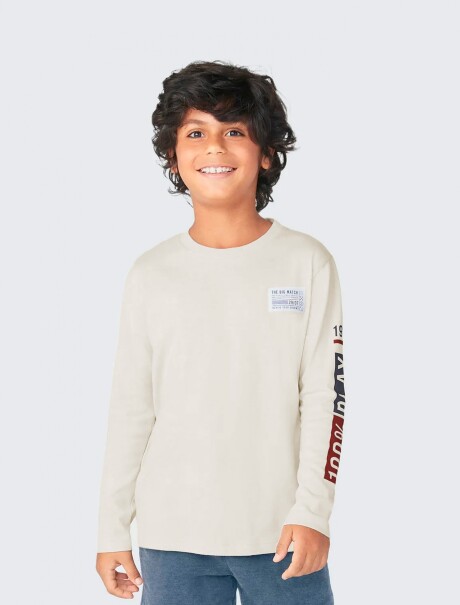 CAMISETA INFANTIL MODELO COMFORT BEIGE