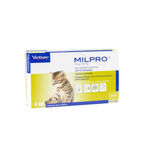MILPRO GATO KITTEN -2KG (4 COMPRIMIDOS) Milpro Gato Kitten -2kg (4 Comprimidos)
