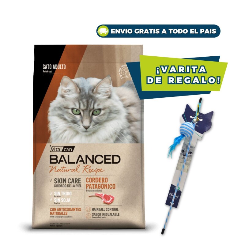 VITALCAN BALANCED GATOS ADULTOS CORDERO PATAGÓNICO 7,5 KG + VARITA DE REGALO VITALCAN BALANCED GATOS ADULTOS CORDERO PATAGÓNICO 7,5 KG + VARITA DE REGALO