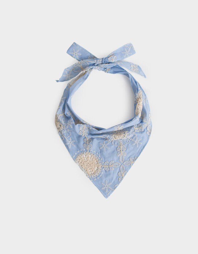 Vinchas Textiles Pañuelo Pañuelo Triangular Broderie - Combinacion Bicolor