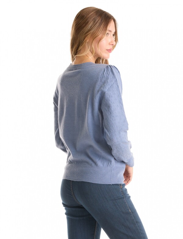 Buzo Manga Rombos CELESTE OSCURO