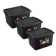 Set x3 Caja organizadora 20lts NEGRO