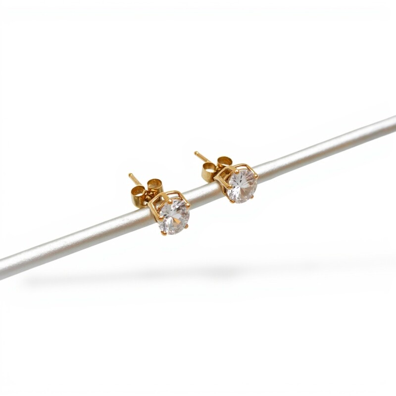 Caravanas Corazón Zirconia de oro- Oro bajo - Zirconia - CA8107 conpiedra