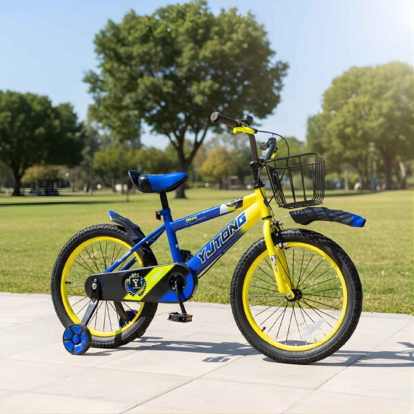 Bicicleta Infantil Yjtong R14 Canasto Parrilla Guardabarros Azul 1