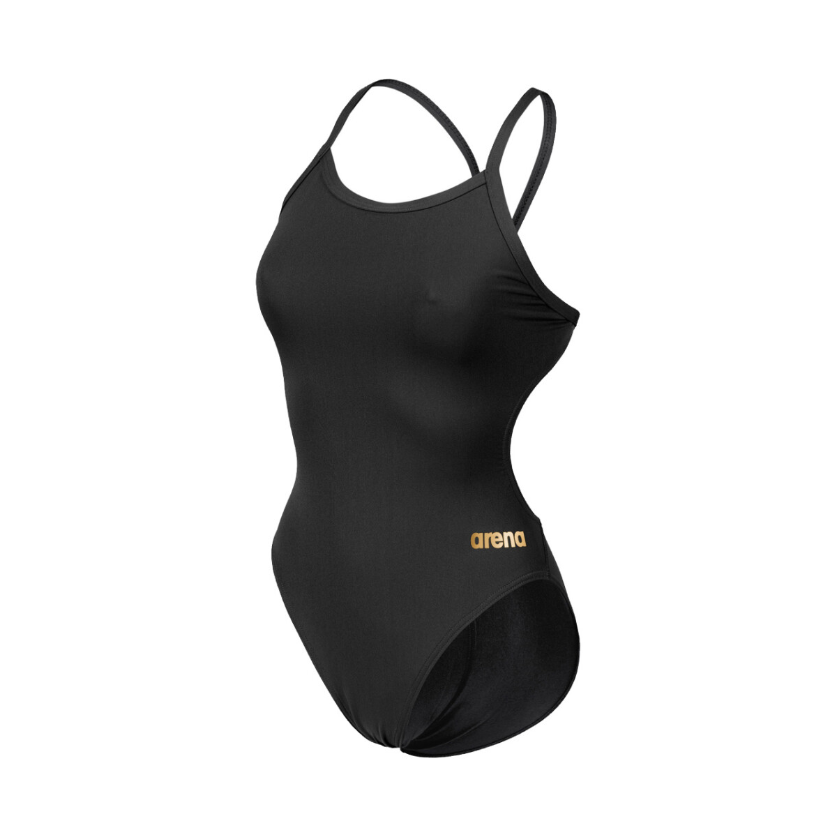 Malla De Natación Entrenamiento Para Mujer Arena Women's Team Swimsuit Challenge Solid - Negro y Dorado 