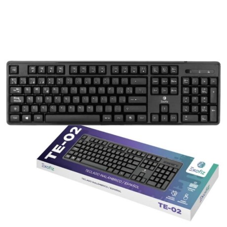 Teclado Inalámbrico Exofiz Te-02 45X13.5X30Cm Ub NEGRO