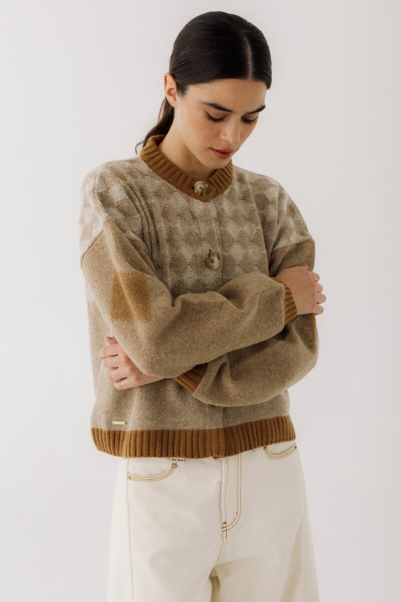 CARDIGAN ROMBOS Beige