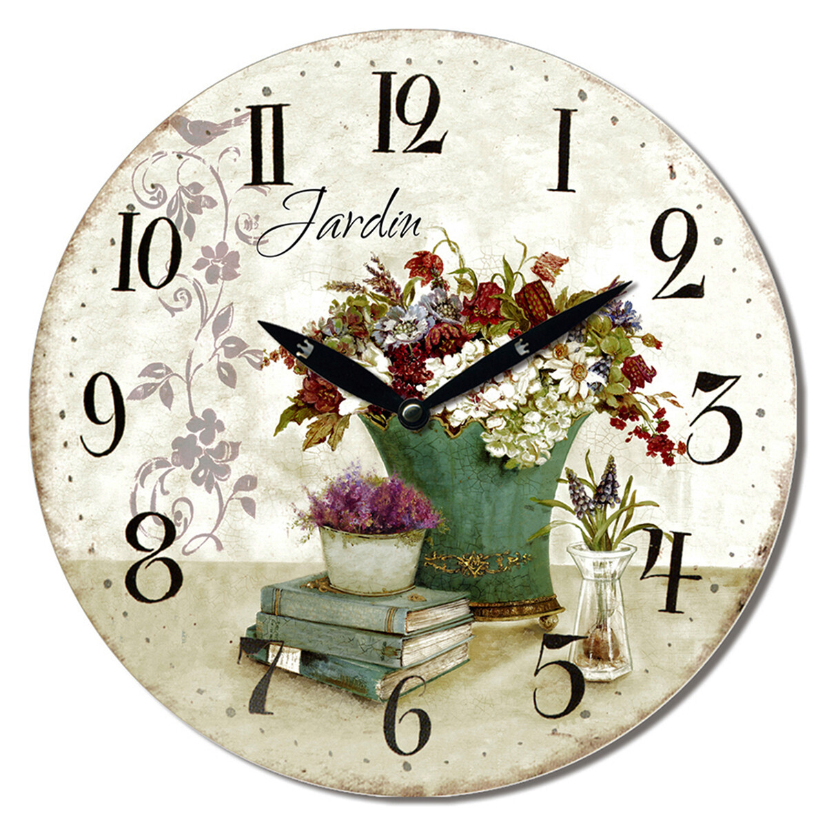 Reloj de pared mdf D28,8x3,5 cm - JARDIN 