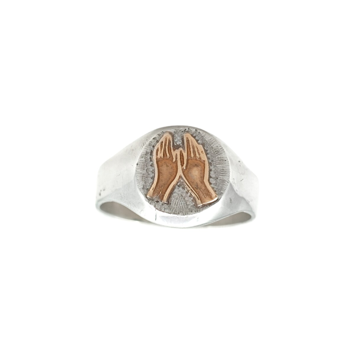 Anillo Profesión Masajista- Plata y Oro - Sin Piedra-AP5037 - sinpiedra 