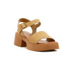 Country Sandalia Dama Tira Ancha C/suela Taco Beige