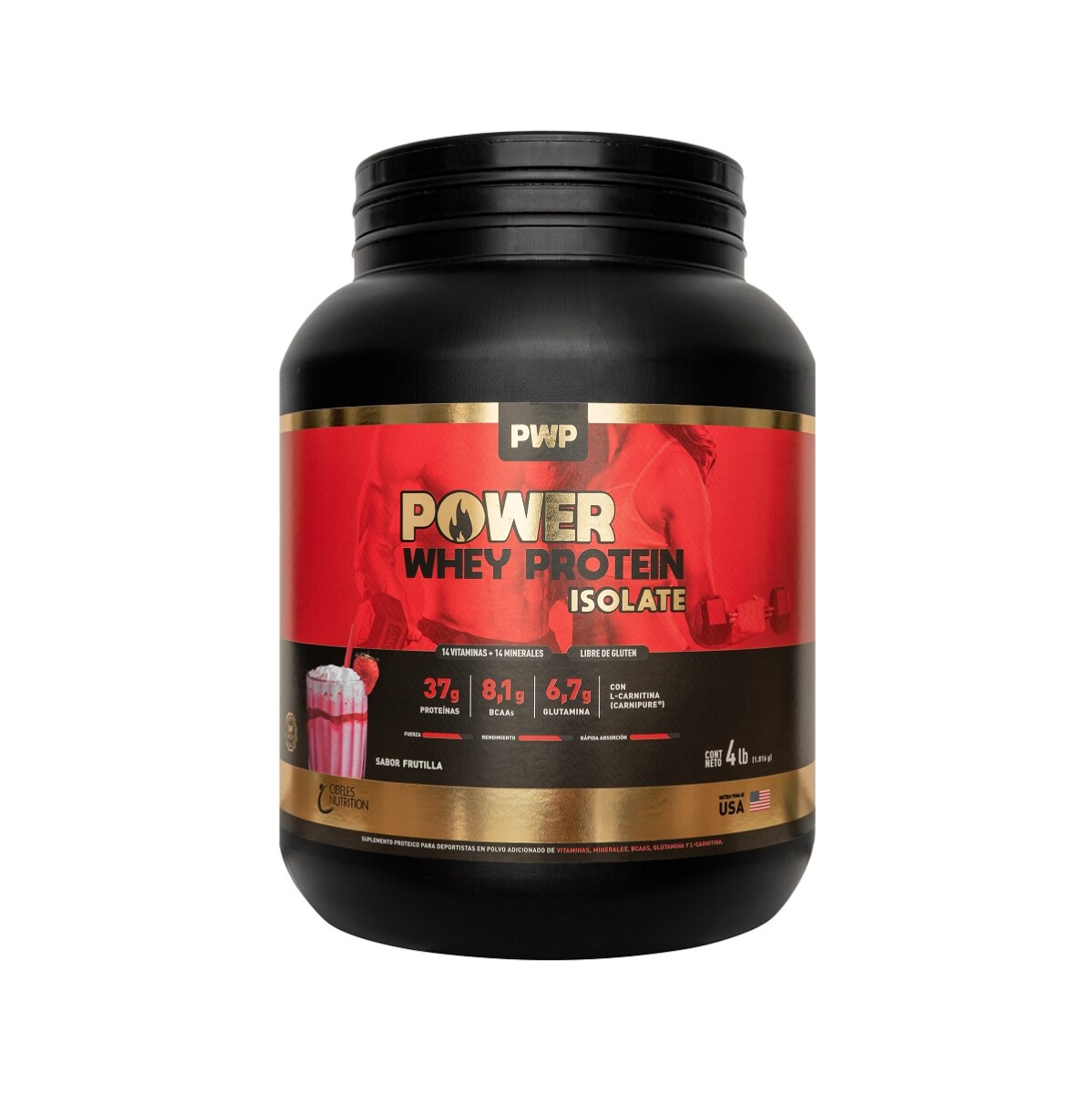 Pwp Power Whey Protein Frutilla 4 Lbs. 