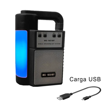 Parlante Pórtatil Bluetooth con Luz Led Potente Radio Fm 001