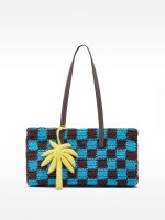 Bolso Tote De Crochet Con Colgante azul