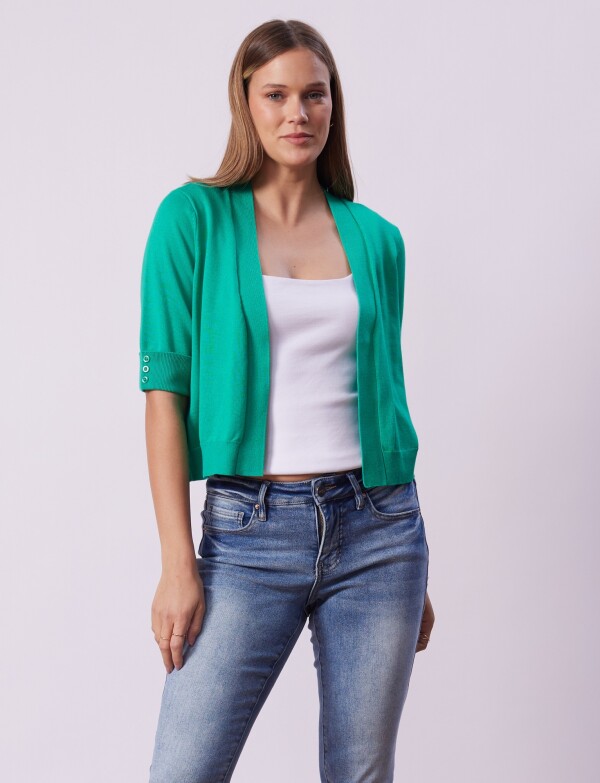 Cardigan Puño Botones VERDE