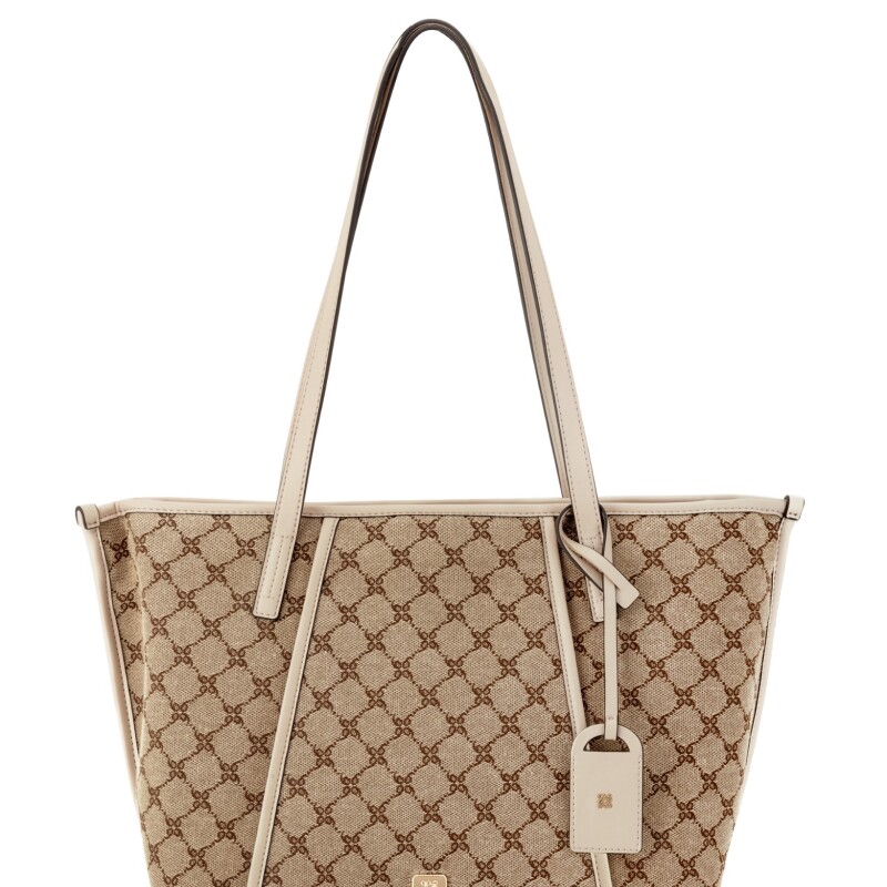 Tote Quincie 3 Compartment Mocha Logo/beige