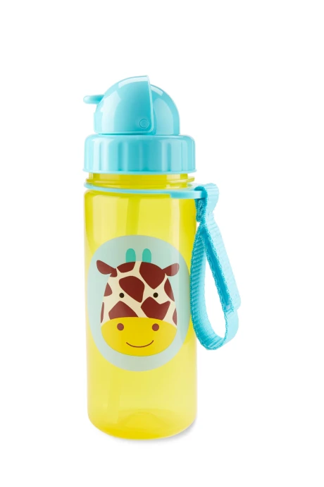 Botella con sorbito, diseño jirafa Botella con sorbito, diseño jirafa