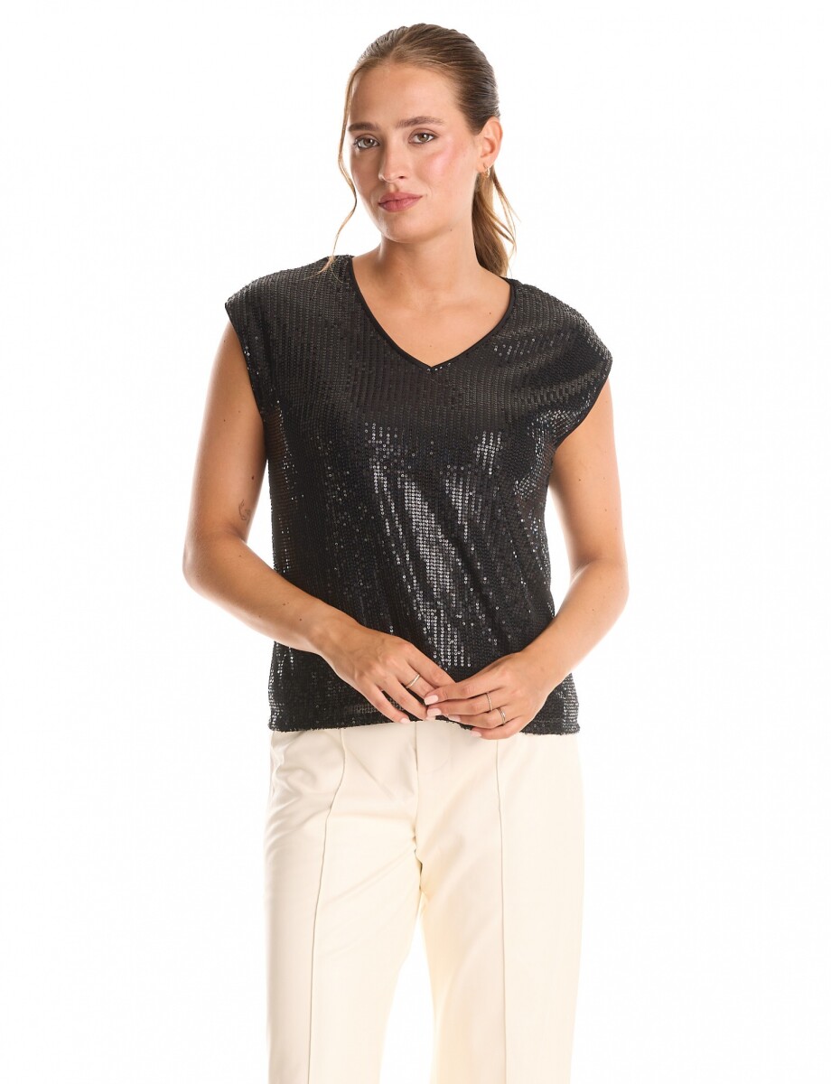 Blusa Lentejuelas - Negro 