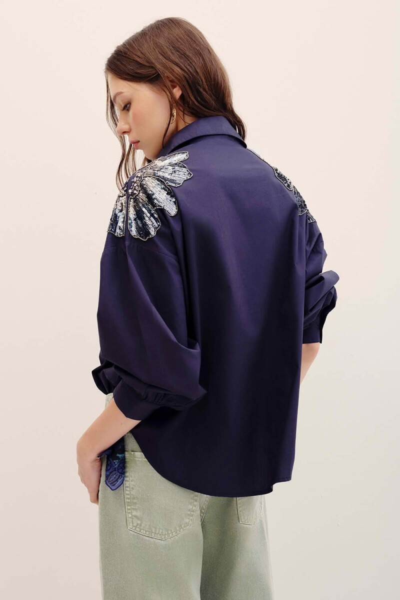 CAMISA LOUISE FLOWERS Azul