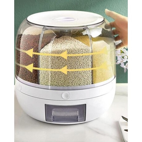 Dispensador de cereales giratorio con 6 divisiones Dispensador de cereales giratorio con 6 divisiones