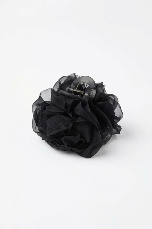 Broche flor negro