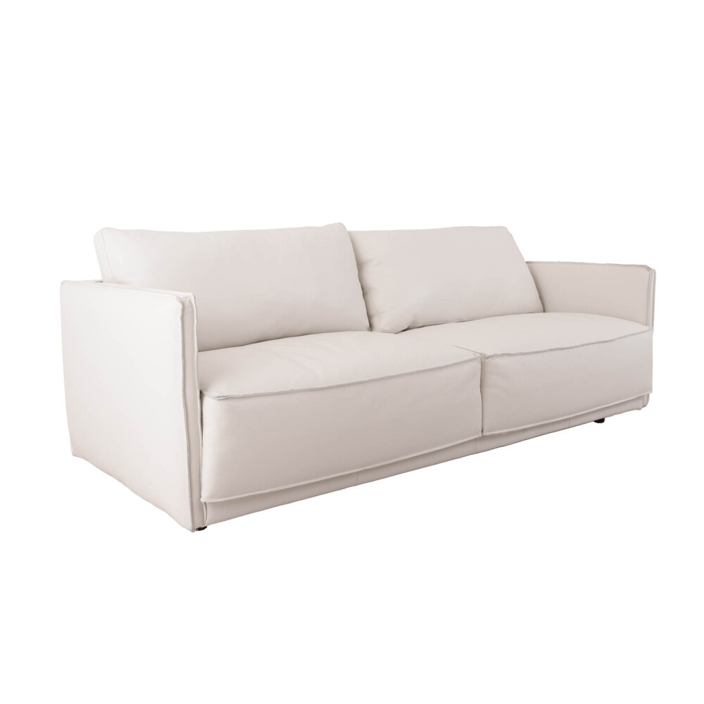 SILLÓN 3 CUERPOS CUERO-100-NATURAL BLANCO ROMEO