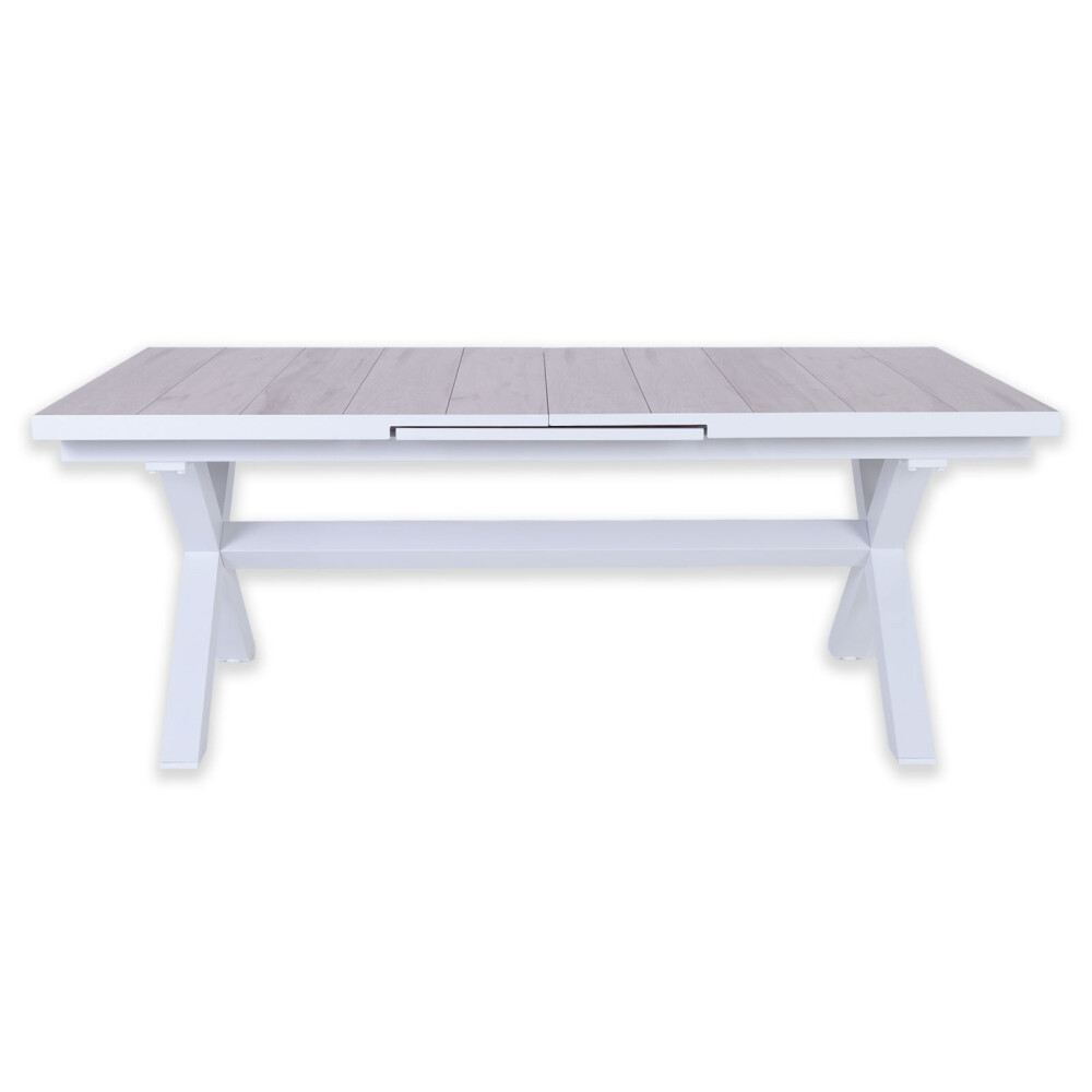 MESA COMEDOR EXTENSIBLE ALUMINIO BLANCO TUSCANY
