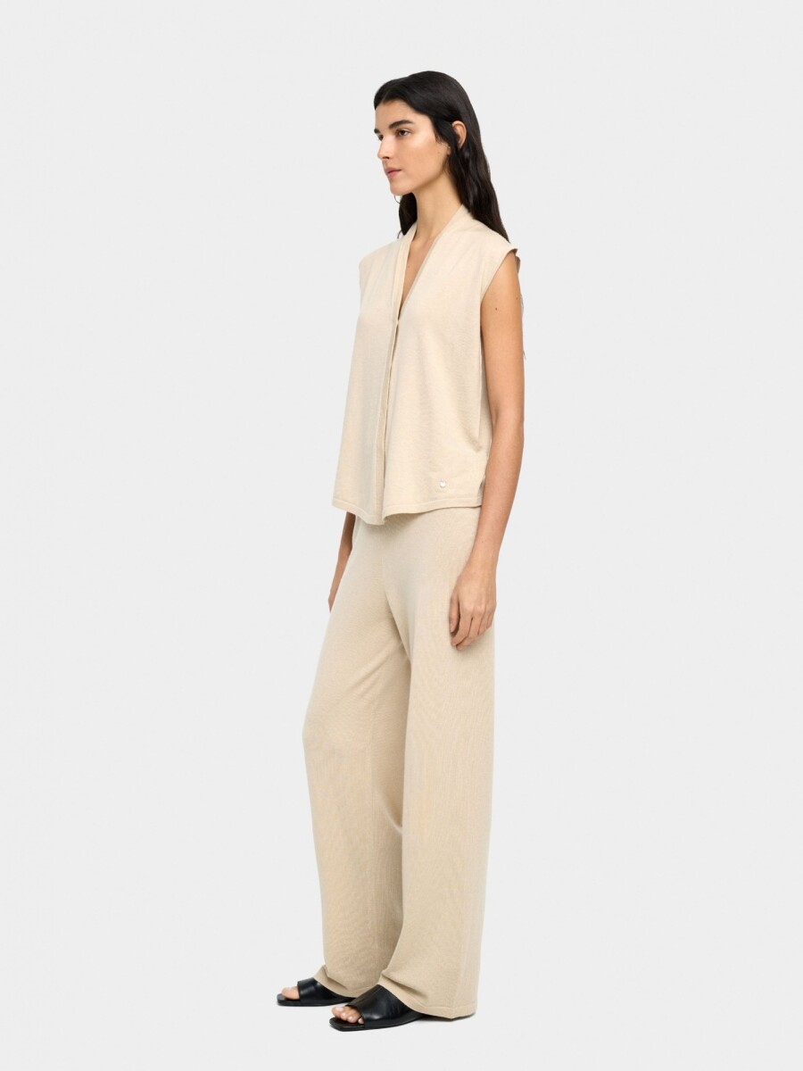Chaleco De Punto Mezcla De Lana beige