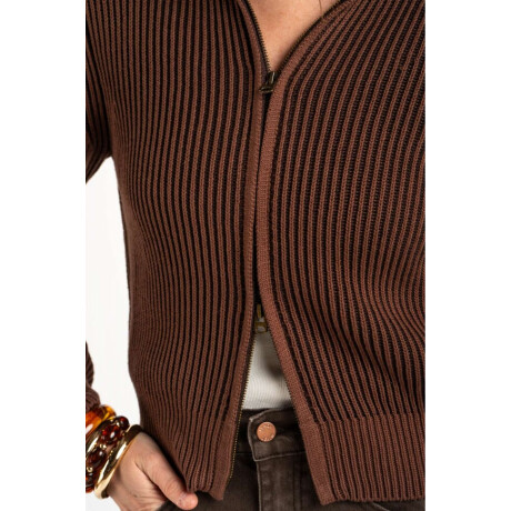 Campera Tejida Algodón Chocolate
