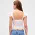 FLTR SLV SQ NK PEPLUM TOP NEW OFF WHITE