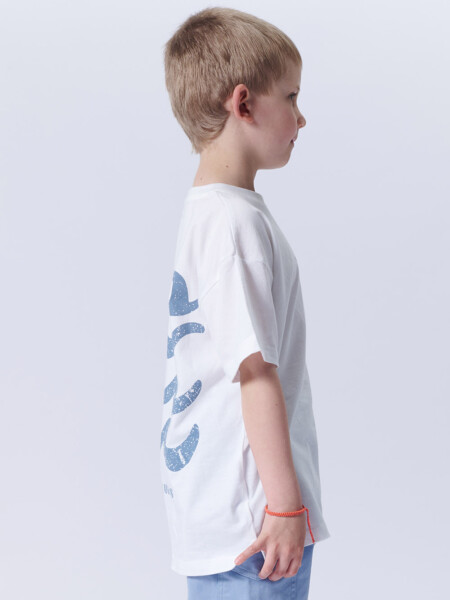 Remera Estampa Olas Blanca