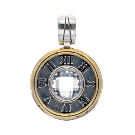 Colgante plata 925 y double en oro 18 ktes con circonias. Colgante plata 925 y double en oro 18 ktes con circonias.