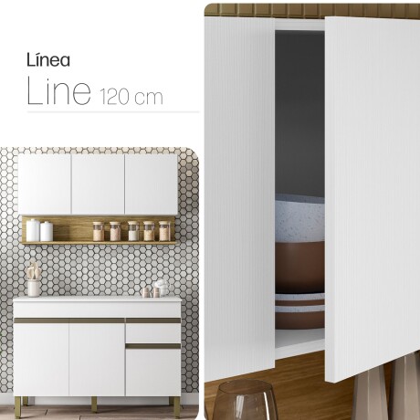 Juego de 2 Modulos De Cocina 120 cm Color Blanco BLANCO