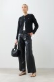 Chaqueta tejida con bolsillos negro